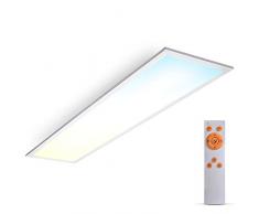 B.K.Licht Pannello LED 24W Dimmerabile, Luce calda, neutra, fredda CCT, Telecomando incluso, Plafoniera ultrapiatta con Timer, Luce notturna, Funzione di memoria, Lampada da soffitto 2200Lm, lunga 1m