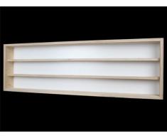 Alsino V110.3 Vetrina espositiva | 110 x 30 x 8,5 cm | in legno di betulla non trattato | 3 ripiani | 2 ante plexiglass scorrevoli | Modellismo | Collezionismo | Scala N e H0