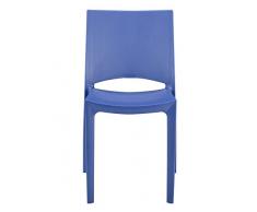 Grandsoleil upon Woody sedia impilabile, in polipropilene, blu, 49 x 48 x 80.5 cm