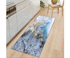 QZHYGE Tappetini per tappeti Lunghi zerbini di Ingresso Stampato in Marmo Bianco Nero per tappeti da Bagno da Cucina per Soggiorno 60X180CM C