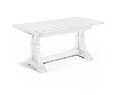 Mar.c.a. Design - Tavolo Allungabile Fratino fino a 340 cm in Legno di Pioppo, Color Bianco Opaco, Tavolo Fratino Arte Povera Made in Italy - Mis. 160x85 chiuso e 340x85 aperto