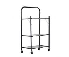 LITINGFC Carrello da Cucina,Cucina Forno A Microonde Carrello Portavivande Carrello Portavivande Pieghevole Carrello Mobile da Terra con Ripiano Mobile (Color : Black, Size : 65X32X96CM)