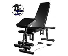 Panca con Manubri Casa Sedia Fitness Multifunzionale Sit-up Board Volare, Uccello Bench Press Sedia Sgabello Romana (Color : Black, Size : 125 * 35 * 70cm)