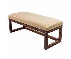 M-Deko LPG-2 - Panchina imbottita in legno, larghezza 60 cm, struttura in legno massiccio di quercia, rivestimento in ecopelle (beige Florenz2523)