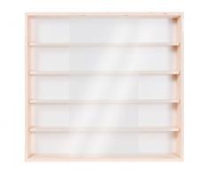 Alsino V60.5 Vetrina espositiva | 60 x 49 x 8,5 cm | in Legno di Betulla Non trattato | 5 Ripiani | 2 Ante plexiglass scorrevoli | Modellismo | Collezionismo | Scala N e H0