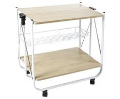 evviva 3263 Carrello Portavivande da Cucina Richiudibile, Legno, Beige, 87x68x7 cm
