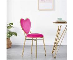 Sarazong Stool Nordic Love Shape Poltrona, Dining Chair Lounge Chair Dressing Table Chair Sgabello Trucco Piccolo Schienale Sedia in Ferro battuto Sgabello da Bar,E