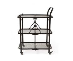 HYY-YY Household Pieghevole Pranzo Carrello Piccolo Mobile del Carrello Dining Carrello Commercial Hotel Trolley Bagno Soggiorno Vino Carrello Rack (Nero,Formato:35 * 64 * 90cm)