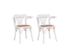 Biscottini 2 Sedie cucina legno 77x45x42cm | Sedia Thonet | Sedie sala da pranzo legno | Sedia cucina seduta Rattan