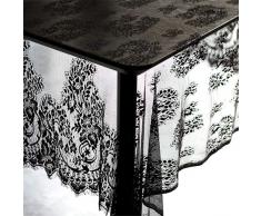 Asunflower Elegante tovaglia in Pizzo per Decorazione di Nozze, 144,8 x 274,3 cm, tovaglia Classica in Tessuto di Pizzo con Frange, per Feste, Matrimoni, Doccia, Compleanni Nero