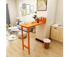 AJZGF Organizzatore dell'area di Lavoro Tavolo Bar Pieghevole, bancone da Bar a Muro, Tavolo da Pranzo Semplice, mensola Multifunzione (Colore : Solid Wood)
