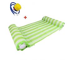 PerGrate Gonfiabile Galleggiante Acqua Amaca Galleggiante Lounge Letto Piscina Sedia con Pompa - Verde
