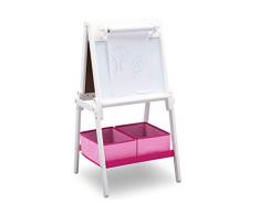 Delta Children Cavalletto in Legno a Due Lati con Contenitore, White