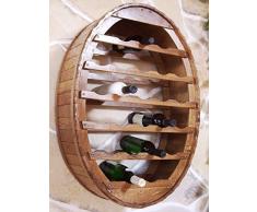 DanDiBo Scaffale Vini da Appendere Botte-Vino Scaffale a Parete per 24 Bottiglie Verniciato Marrone -