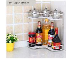 ZQYY® Scaffale da Cucina/Mensola da Bagno/Singolo Strato/Doppio Telaio Angolare in Acciaio/Acciaio,twolayer