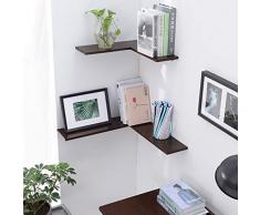 Bookshelf YNN Mensola a Muro in Legno a Forma di L Parete divisoria ad Angolo Vetrina Studio Camera da Letto Soggiorno Parete Angolare Mensola di stoccaggio Triangolare Multistrato