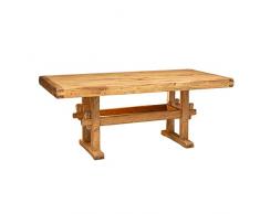 Biscottini Tavolo legno massello 200x100 cm Made in Italy | Tavolo legno grezzo riciclato | Tavolo da pranzo in legno massello | Tavolo sala