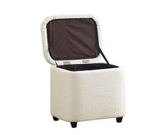 Pouf di Cuoio dellunità di Elaborazione Pouffe di immagazzinaggio delle feci Multi-Funzione Toy Box Poggiapiedi Panca Sgabelli da Salotto Dressing (Color : White, Dimensione : Small)