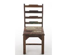 CLP Sedia da pranzo AMBA in stile vintage, in massiccio legno teak riciclato, altezza della seduta 47 cm colorato