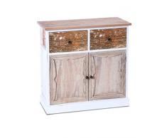 ts-ideen Credenza Mobile Stile Country Shabby con 2 Cassetti e Doppia Anta