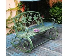 Creative LDF Panca da Giardino, Panca Curva Americana in Ferro battuto Retro Sedia a Dondolo Doppia per Esterni Panca Tavolo da Giardino E Sedia Sedia da Parco Decorazione per Il Tempo Libero da Giar