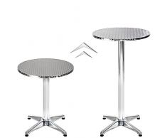 TecTake Tavolo bar bistrot da pub rotondo alluminio Altezza: 70cm o 110cm - Peso: 8,3 kg ca. - Diametro Tubo portante: 6,5 centimetri