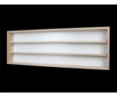 Alsino V80.3a Vetrina espositiva | 80 x 30 x 8,5 cm | in legno di betulla non trattato | 3 ripiani | 2 ante plexiglass scorrevoli | Con Guide | Modellismo | Collezionismo | Scala N e H0