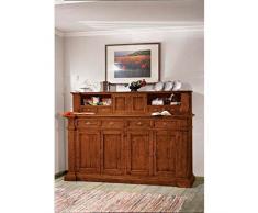 Estea Mobili - CREDENZA CREDENZONE BASE + ALZATA PIATTAIA LEGNO MASSELLO VARI COLORI