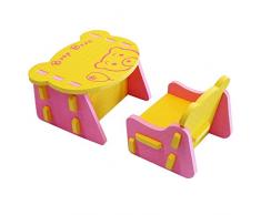XMTMMD KIDS EVA puzzle set di tavolo e sedia bambini mobili Tavolo e sedia giocattolo per bambini in schiuma EVA facili da montare AMZPZY03