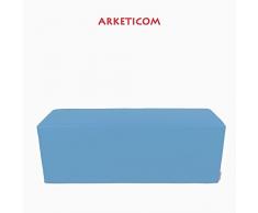 Arketicom Horizon Pouf Panca Poggiapiedi in Ecopelle e Poliuretano Espanso Rigido ad Alta Densita' Colore Celeste Azzurro Chiaro (puf Puff pouffe Seduta) Misura 42H x 42L x 84L cm