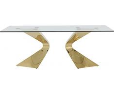 Kare Design tavolo Gloria, oro, vetro, 200x100cm, rettangolare, 8 persone, lussuoso, stravagante