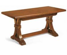 CasaPiù est 2019 Tavolo con 4 allunghe da 45 cm, arte povera, in legno massello e mdf con rifinitura in noce lucido - Mis. 180 x 85 x 75 chiuso