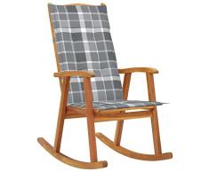 ZEYUAN Sedia a Dondolo con Cuscini in Legno Massello di Acacia,Sedia a Dondolo,Sedia Dondolo Interno,Sedie a Dondolo per Soggiorno(SPU:3064193)