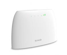 Tenda 4G03 Router 4G LTE fino a 150 Mbps/Wireless fino a 300Mbps, Monitoraggio del Traffico Dati, Porta LAN / WAN, con Slot per Scheda SIM, Nessuna Configurazione