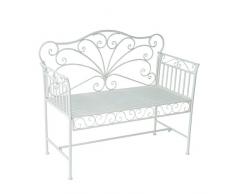 Outsunny Panchina da Esterno a 2 Posti, Panchina Biposto da Giardino Stile Romantico Ferro 113.5 x 50 x 96cm Bianco
