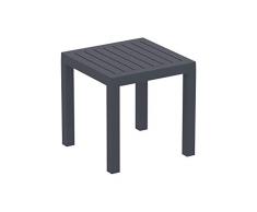 CLP Tavolo Giardino Quadrato Ocean in Polipropilene - Tavolino Salotto Giardino in Robusta Plastica Resistente ai Raggi UV e Facile da Pulire I, Colore:Grigio Scuro