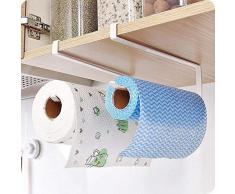 Faneli Portarotolo da cucina per armadio e mobiletto in set da 2 pezzi, da montare sotto gli armadietti, in cucina e in bagno, senza praticare fori