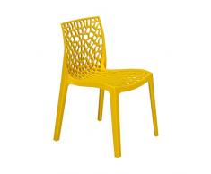 Grand Soleil Grandsoleil Upon Gruvyer Sedia impilabile, in Polipropilene, Giallo Brillante, 51 x 52 x 81 cm, Brilliant Yellow, 51 X 52 X 81 Cm