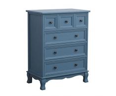 TOMYEUS Credenza Cucina Comodino, cassettiera Vintage, armadi for stoccaggio for Soggiorno Armadietto (Color : Blue, Size : 60 * 35 * 63cm)