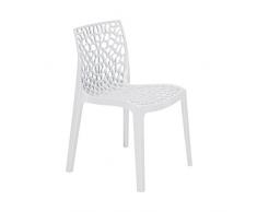 GRAND SOLEIL S6316B Grandsoleil Upon Gruvyer Sedia impilabile, in Polipropilene, Bianco, 51 x 52 x 81 cm, White, 51 x 52 x 81 cm