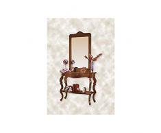 Estea Mobili - Tavolo Legno CONSOLLE E Specchio Ingresso Arte POVERA col.Noce Mobile Italiano - 111112618070