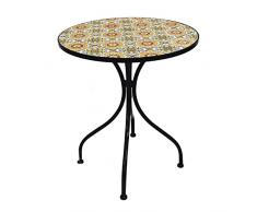 Tavolo decorativo a mosaico mediterraneo a forma di stella, tavolo da giardino, tavolo da bistrò, 60 x 70 cm