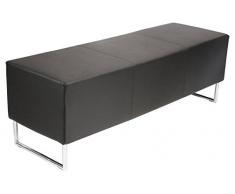 Febland Blockette Sedile a panchina, in Ecopelle, Colore: Nero