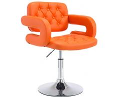 CLP Sedia Lounge Girevole Dublin in Similpelle I Poltroncina Design Chester Altezza Regolabile I Sedia con Braccioli Imbottita, Colore:Arancione