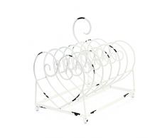 NUVOLE DI STOFFA Porta piatti Piattaia metallo con cuore bianco 28,5x19,5x28 cm