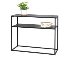 bremermann Tavolo consolle con ripiano, scaffale, sgabello in metallo (nero)