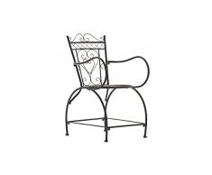 CLP Sedia Giardino Sheela in Metallo I Sedia in Ferro con Braccioli E Schienale Stile Antico I Sedia Deco Esterno Alt. 44 CM, Colore:Bronzo