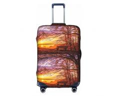 Solitario Panchina Tramonto Elastico Bagagli Copertura Valigia Lavabile Protezione Antigraffio Viaggio Per Bambini Adulti, bianco, M