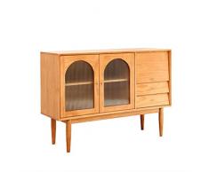 YT.JYUERI Armadio for stoccaggio a Buffet con Porte e mensola, Moderno Tavolo da Tavolo Console for Ingresso/Cucina Sala da Pranzo/Soggiorno (Color : Glass, Size : 52in/130cm)