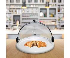 REPLOOD Vetrinetta Moon Piccola Vetrina Espositiva Rotonda da Banco Per Bar D38X22H cm Vetrina Espositore Per Dolci e Cornetti